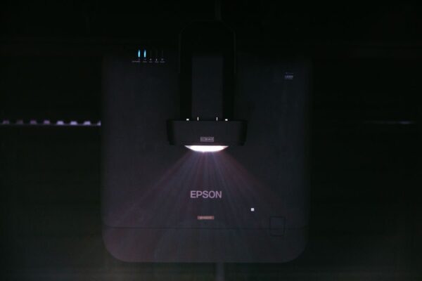 Ultra short throw laser projector installed for the 16-foot auditorium screen at Connexus Church Orillia Campus